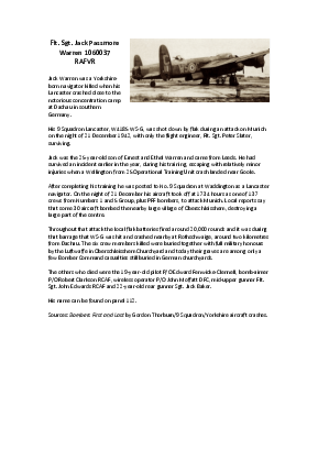 A preview of a PDF biography for Warren, Jack Passmore